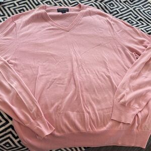 Brooks Brothers Soft Pink V-Neck Sweater